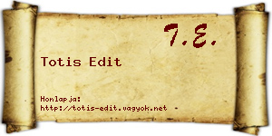 Totis Edit névjegykártya